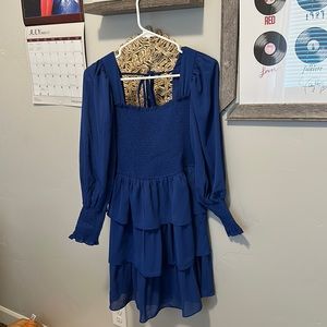 Royal blue ruffle dress